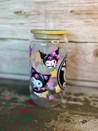 Image 2 of 16oz Kuromi Coffee Glass Tumbler