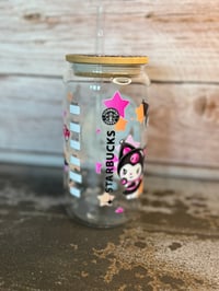 Image 6 of 16oz Kuromi Coffee Glass Tumbler