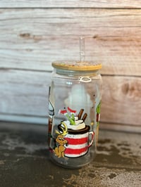 Image 2 of 16oz Grinch Coffee Glass