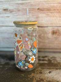 Image 4 of 16oz Bluey Coffee Glass Tumbler