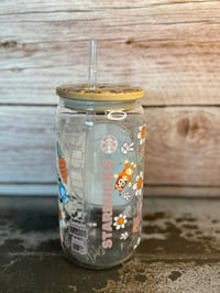 Image 3 of 16oz Bluey Coffee Glass Tumbler
