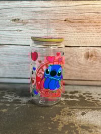 Image 5 of 16oz Stitch Coffee Glass Tumbler