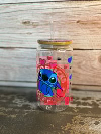 Image 2 of 16oz Stitch Coffee Glass Tumbler