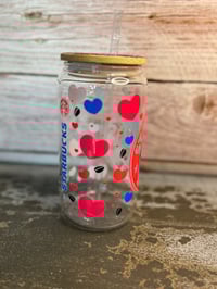 Image 4 of 16oz Stitch Coffee Glass Tumbler