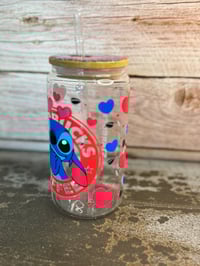 Image 6 of 16oz Stitch Coffee Glass Tumbler