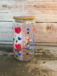 Image 3 of 16oz Stitch Coffee Glass Tumbler