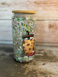 Image 3 of 16oz Merry Christmas Glass Snow Globe Tumbler