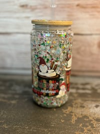 Image 5 of 16oz Merry Christmas Glass Snow Globe Tumbler