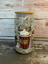 Image 6 of 16oz Merry Christmas Glass Snow Globe Tumbler