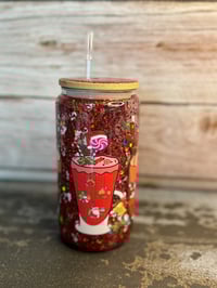Image 4 of 16oz Santa Coffee Glass Snow Globe Tumbler