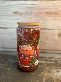 Image 5 of 16oz Santa Coffee Glass Snow Globe Tumbler