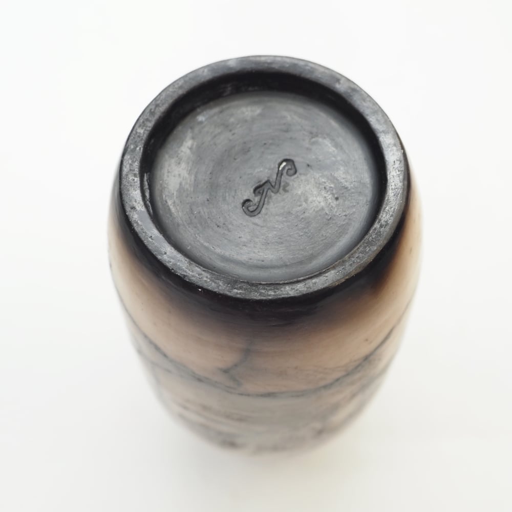 Image of Horsehair and Feather Raku Pot 002