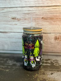 Image 2 of 16oz Nightmare Before Christmas Glass Snow Globe Tumbler