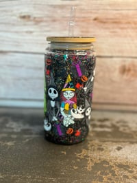 Image 5 of 16oz Nightmare Before Christmas Glass Snow Globe Tumbler