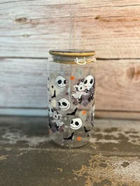 Image 1 of 16oz Jack Skellington and Zero Glass Tumbler