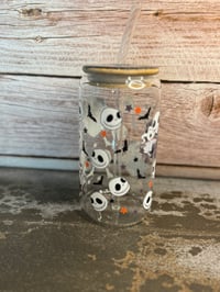 Image 3 of 16oz Jack Skellington and Zero Glass Tumbler