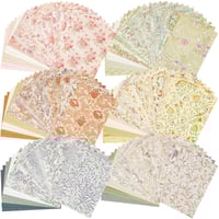 Image 1 of 240 Pcs Vintage Floral Scrapbook Paper & Textured Paper & Label Journaling Stickers Assorted Set A6
