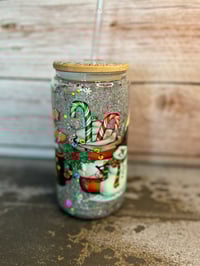 Image 3 of 16oz Christmas Coffee Glass Snow Globe Tumbler