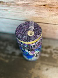 Image 5 of 16oz Stitch Flowers Coffee Glass Snow Globe Tumbler