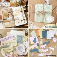 Image 2 of 240 Pieces Vintage Floral Paper and Textured Paper Assorted Set 4.1x5.8 Inch A6