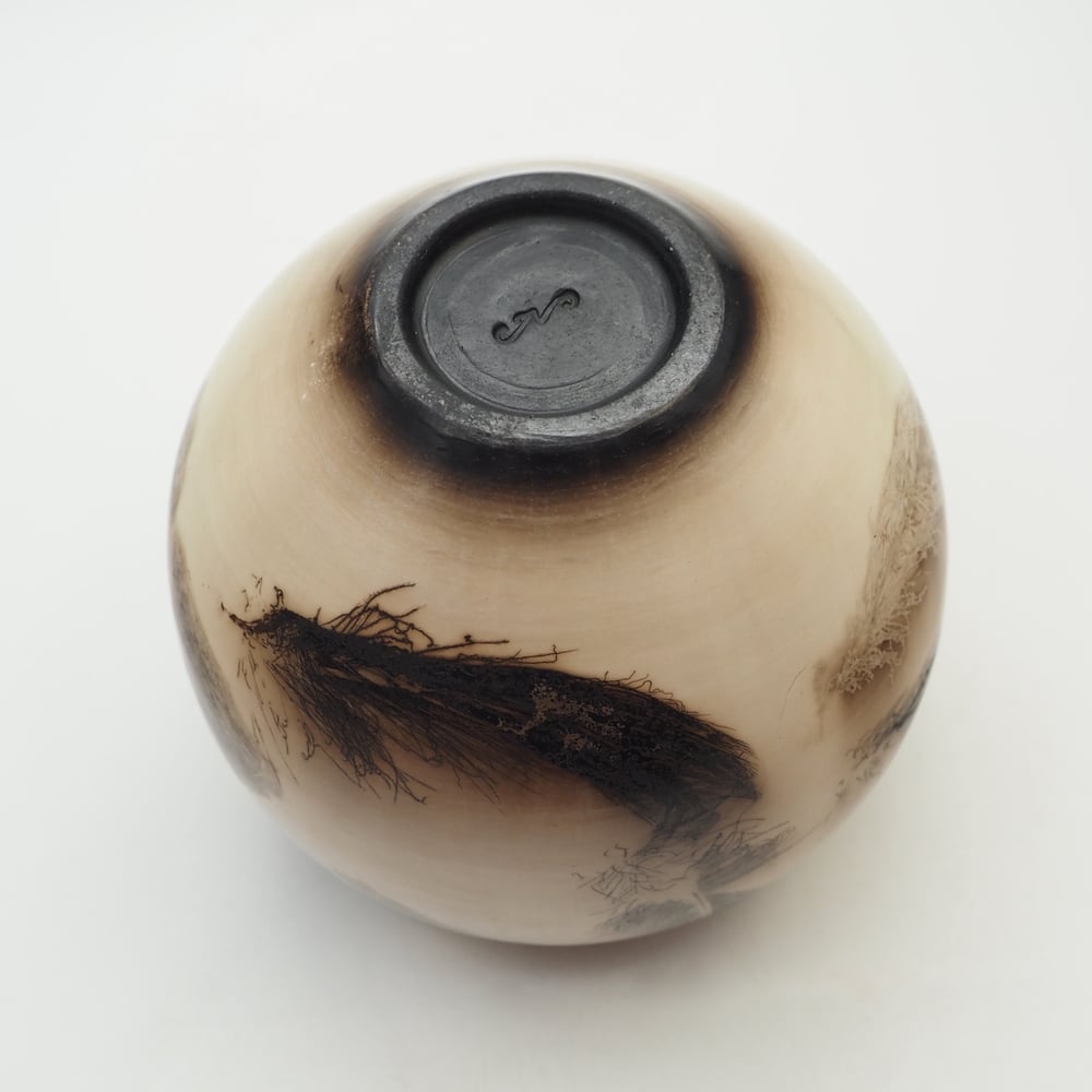 Image of Ghost Feather Raku Pot 005