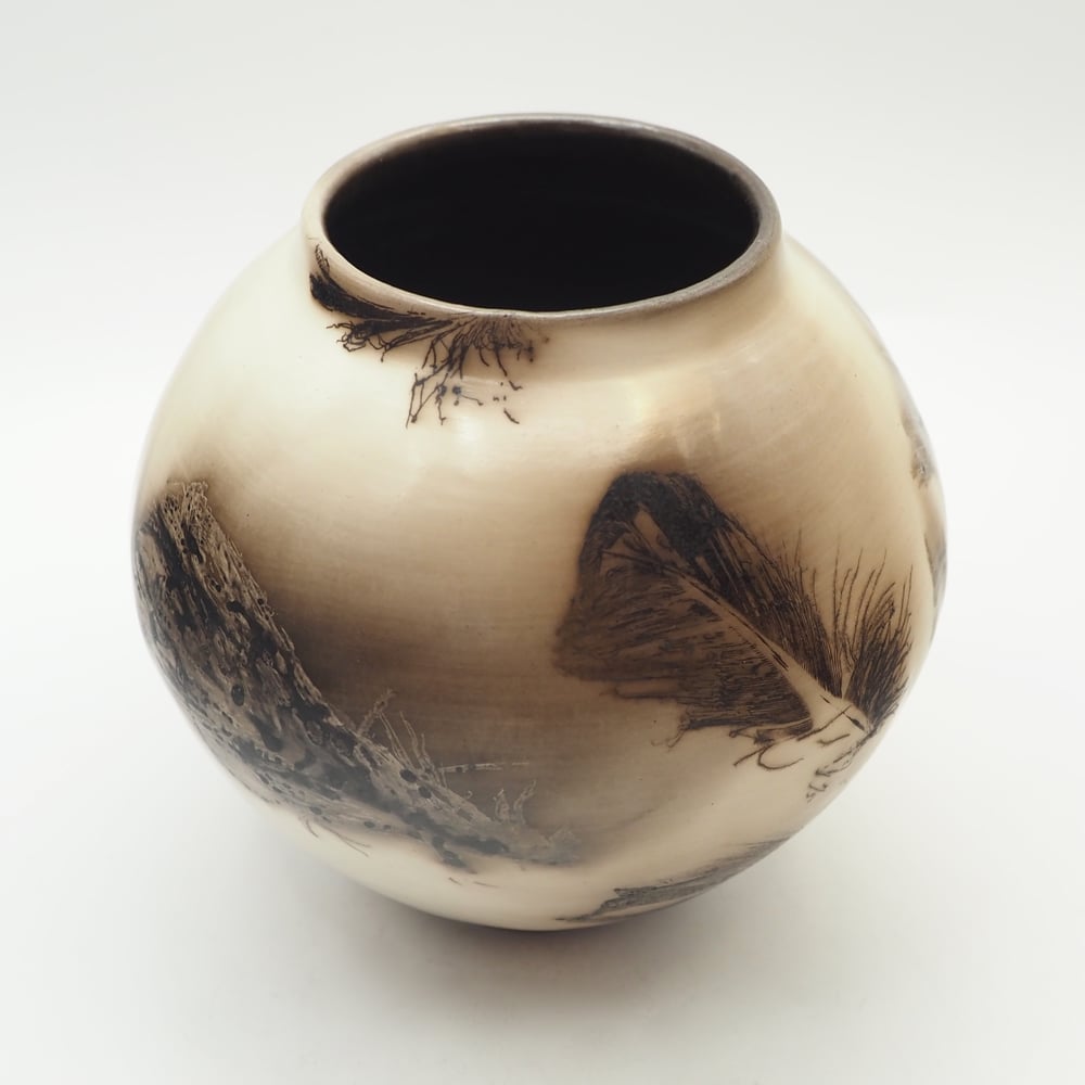 Image of Ghost Feather Raku Pot 004