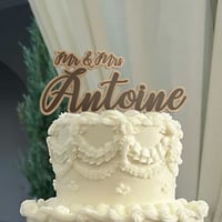 Image 2 of Wooden Wedding Cake Topper with Custom Name