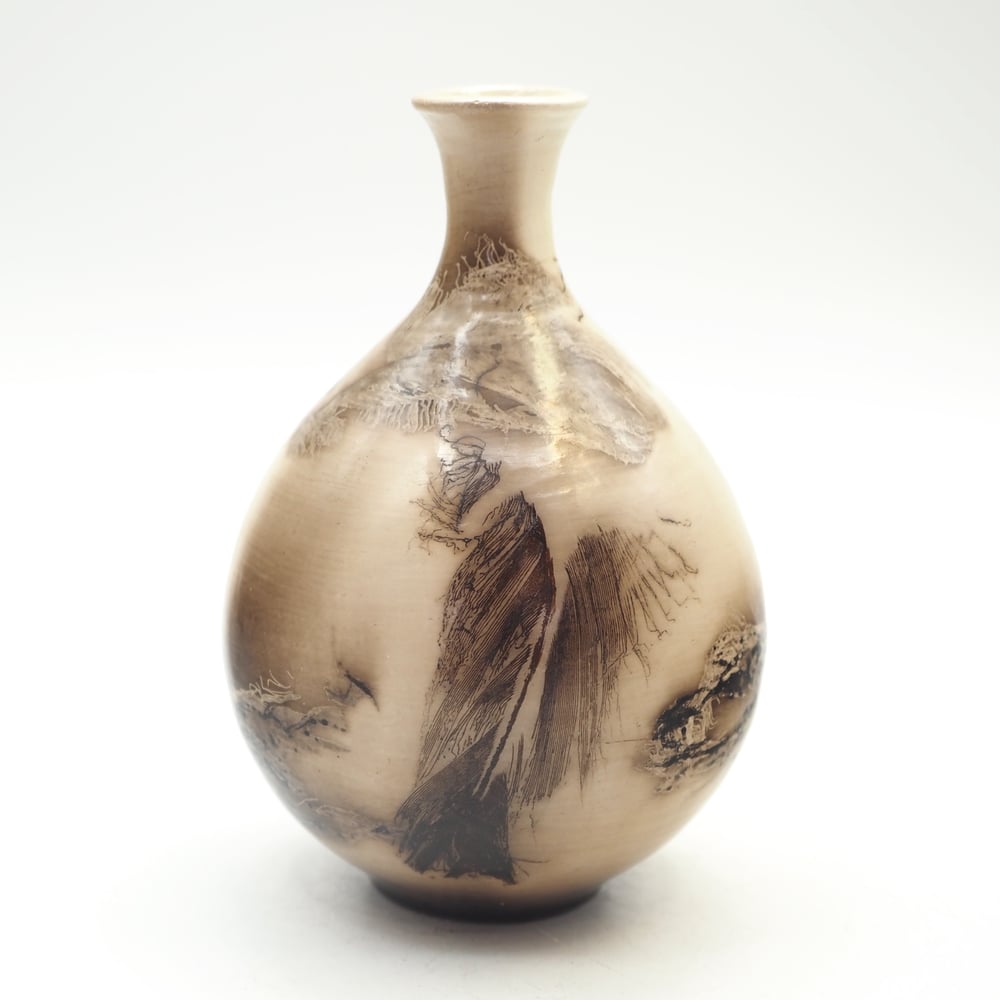 Image of Ghost Feather Raku Pot 003