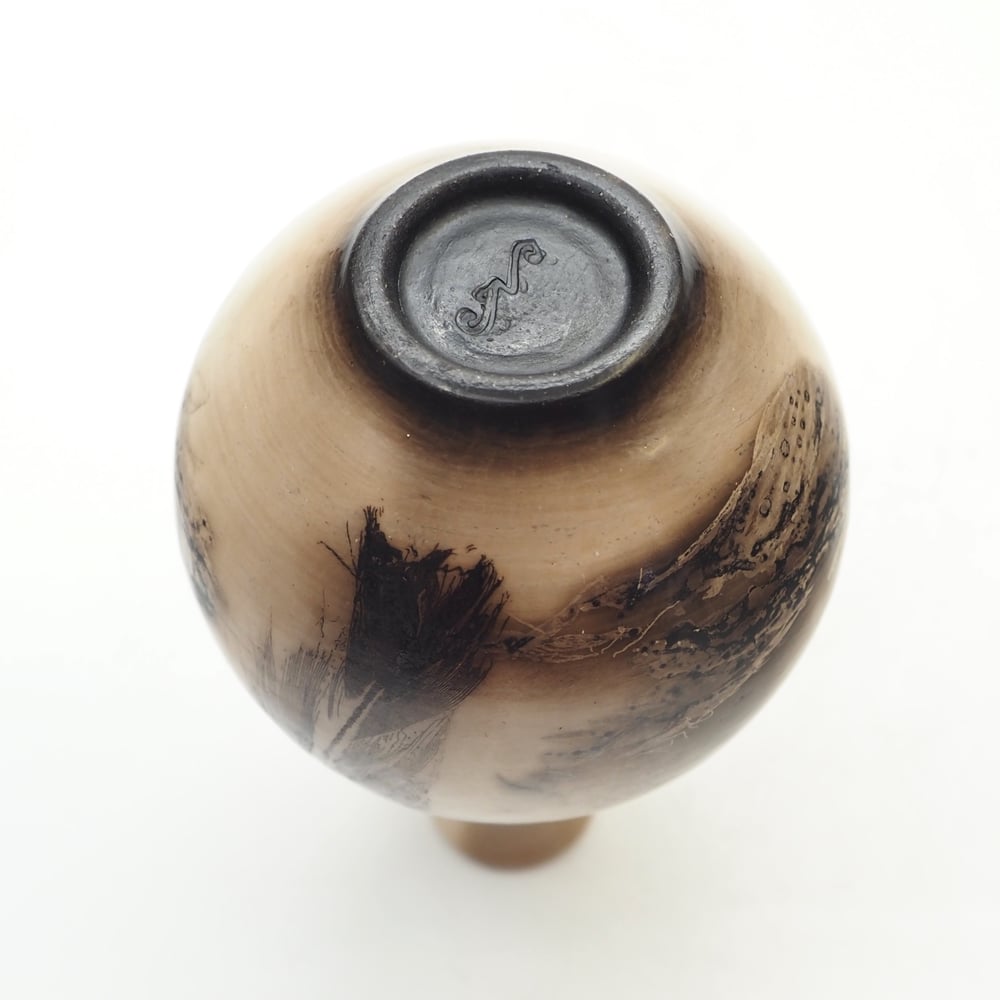 Image of Ghost Feather Raku Pot 003