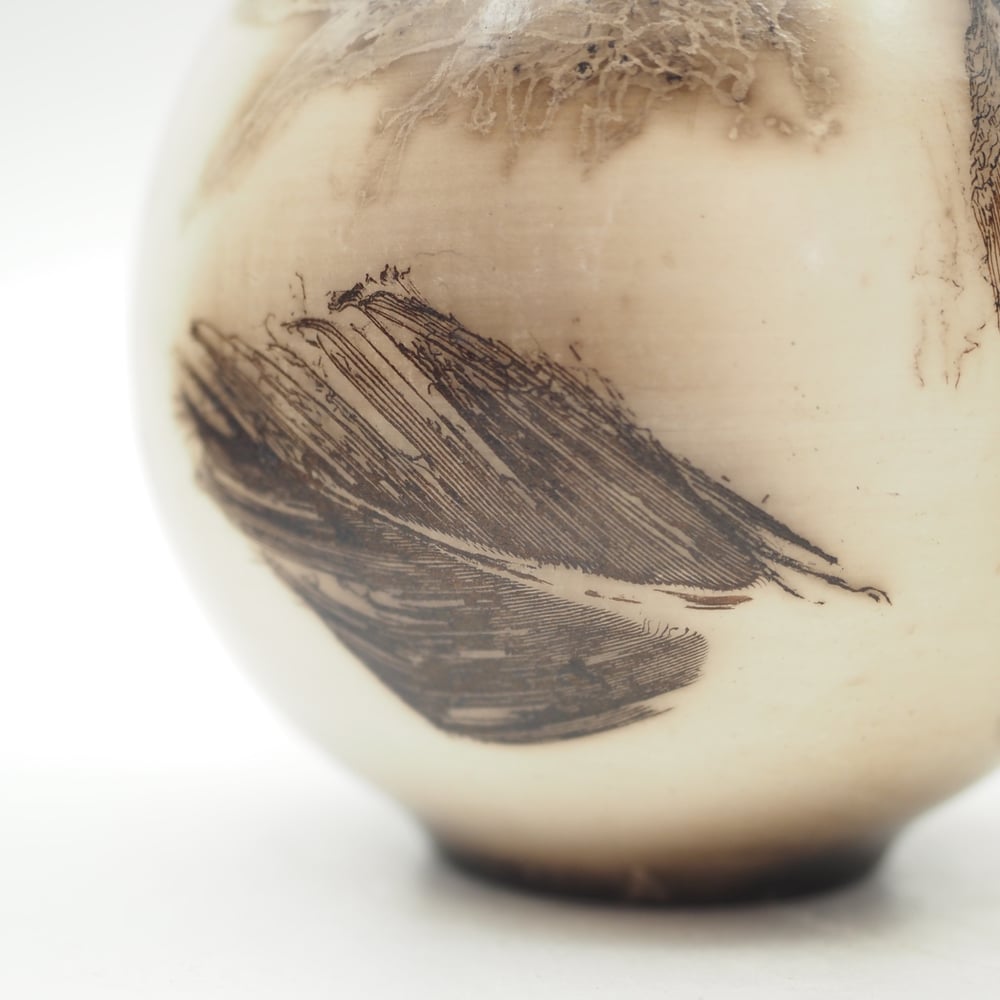 Image of Ghost Feather Raku Pot 003
