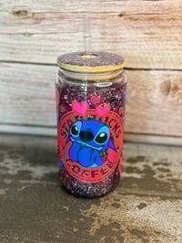 Image 6 of 16oz Stitch Starbucks Coffee Glass Snow Globe Tumbler