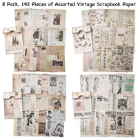 Image 3 of 192 Sheets of Scrapbook Paper, Journaling Scrapbooking Supplies Craft Paper Kits Vintage Room Decor
