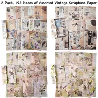 Image 4 of 192 Sheets of Scrapbook Paper, Journaling Scrapbooking Supplies Craft Paper Kits Vintage Room Decor