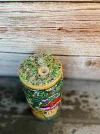 Image 6 of 16oz Grinch Christmas Coffee Glass Snow Globe Tumbler