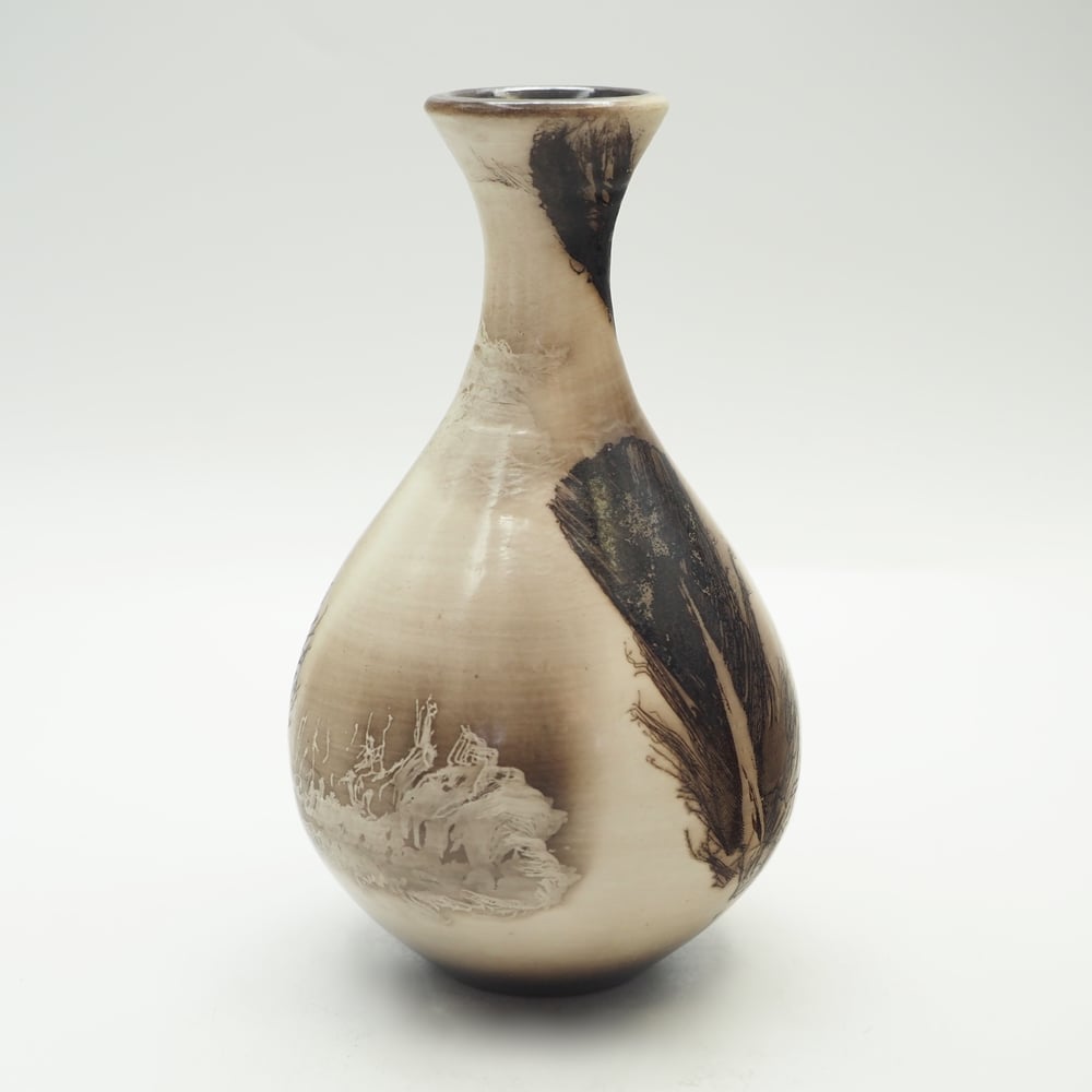 Image of Ghost Feather Raku Pot 001