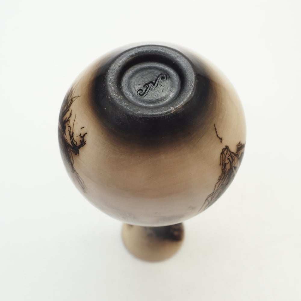 Image of Ghost Feather Raku Pot 001