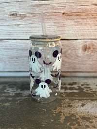 Image 1 of 16oz Ghost Mickey Glass Tumbler