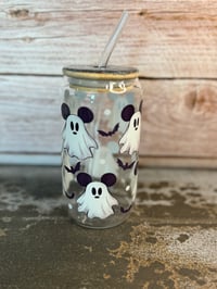 Image 2 of 16oz Ghost Mickey Glass Tumbler