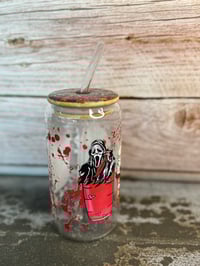 Image 2 of 16oz Horror Movie Coffee Glass Tumbler