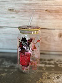 Image 5 of 16oz Horror Movie Coffee Glass Tumbler