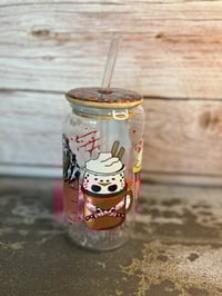 Image 3 of 16oz Horror Movie Coffee Glass Tumbler