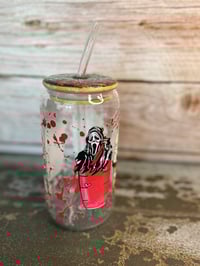 Image 1 of 16oz Horror Movie Coffee Glass Tumbler