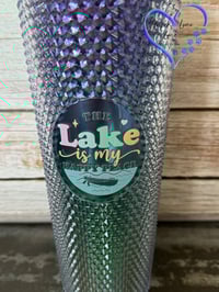 Image 3 of 24oz The Lake is my Happy Place Studded Tumbler