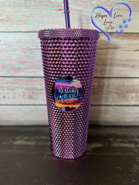 Image 1 of 24oz Resting Beach Face Studded Tumbler