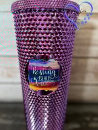 Image 2 of 24oz Resting Beach Face Studded Tumbler