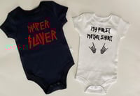 Image 4 of Slayer Fans Baby Gift- Black "Diaper Slayer" Baby Bodysuit- Rock Baby Gift- Rock Fan Baby Shower ...