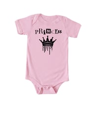 Image 3 of Punk Princess Baby Bodysuit Gift- Pink Princess Goth Crown Baby Bodysuit- Rock Baby Gift- Rock Fa...
