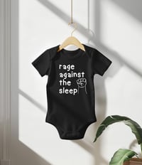 Image 1 of Heavy Metal Fans Baby Shower Gift- Rage Against The Sleep Baby Bodysuit for New Baby Gift-Metal M...