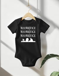 Image 2 of BoobieJuice Baby Bodysuit First Halloween Baby Gift- Beetle Juice Fans Baby Gift- Funny Halloween...