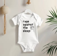 Image 2 of Heavy Metal Fans Baby Shower Gift- Rage Against The Sleep Baby Bodysuit for New Baby Gift-Metal M...